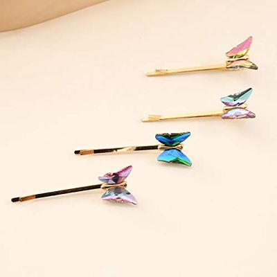 Glass butterfly headdress hairpin retro creative hairpin (1)