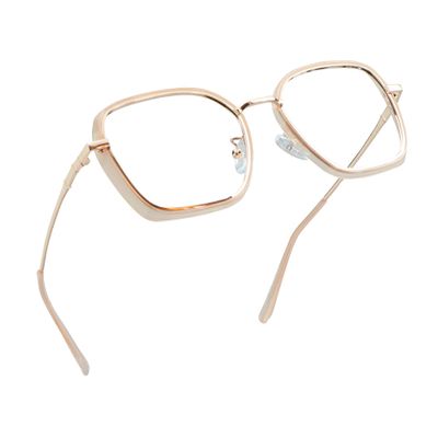 LifeArt Blue Light Blocking Glasses, Anti Eyestrain, Computer Reading Glasses, Gaming Glasses, TV Glasses for Women Men, Stylish Unisex Alloy Square Frame (Pink, 0.75 Magnification)