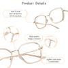 LifeArt Blue Light Blocking Glasses, Anti Eyestrain, Computer Reading Glasses, Gaming Glasses, TV Glasses for Women Men, Stylish Unisex Alloy Square Frame (Pink, 0.75 Magnification) view 2