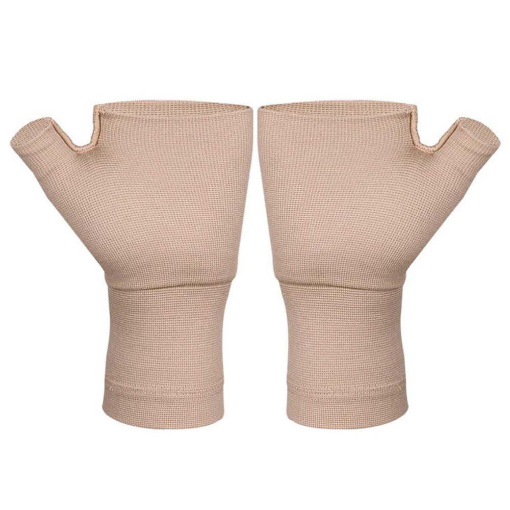 1 Pair Wrist Thumb Support Sleeve Compression Gloves Fingerless Sports Wrist Brace for Carpal Tunnel Therapy Wrist Heat Effect S