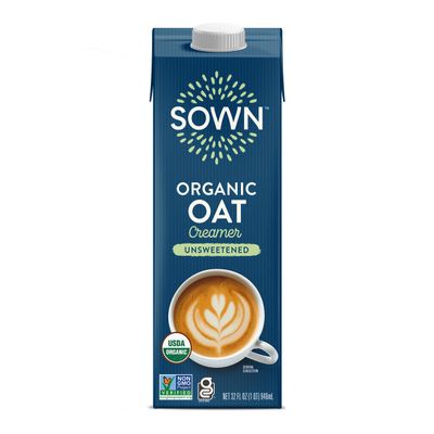 SOWN Organic Oat Creamer Unsweetened - Barista Oat Milk Non Dairy Coffee Creamer - Plant Based, Dairy-Free, Vegan, 0g Added Sugar, Gluten-Free, Non-GMO, Shelf Stable - 32oz