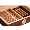 LJJ Cigar Humidor Humidifier Box with Hygrometer, Cedar Wood, Glass Top - Holds (35 Cigars),Brown view 3