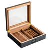 LJJ Cigar Humidor Humidifier Box with Hygrometer, Spanish Cedar Wood, Holds (35 Cigars) view 1