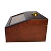 LJJ Cigar Humidor Humidifier Box with Hygrometer, Handmade Wooden Cigar Humidors, Tempered Glass Brown view 4