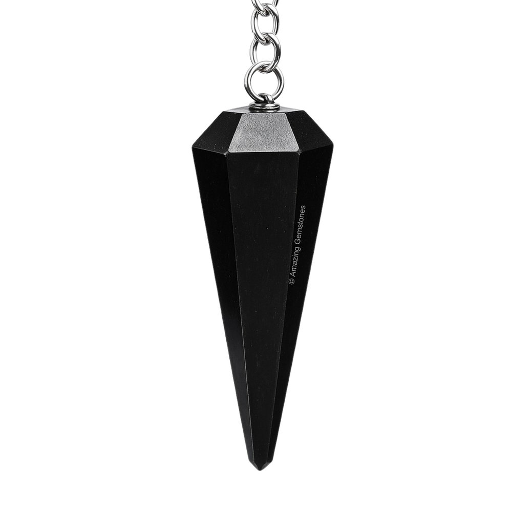 Amazing Gemstone Black Obsidian Crystal Pendulum for Divination - Certified Dowsing Crystals & Healing Stones for Chakra Balancing and Meditation - Enhance Reiki Spiritual Growth