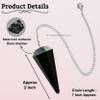 Amazing Gemstone Black Obsidian Crystal Pendulum for Divination - Certified Dowsing Crystals & Healing Stones for Chakra Balancing and Meditation - Enhance Reiki Spiritual Growth view 3