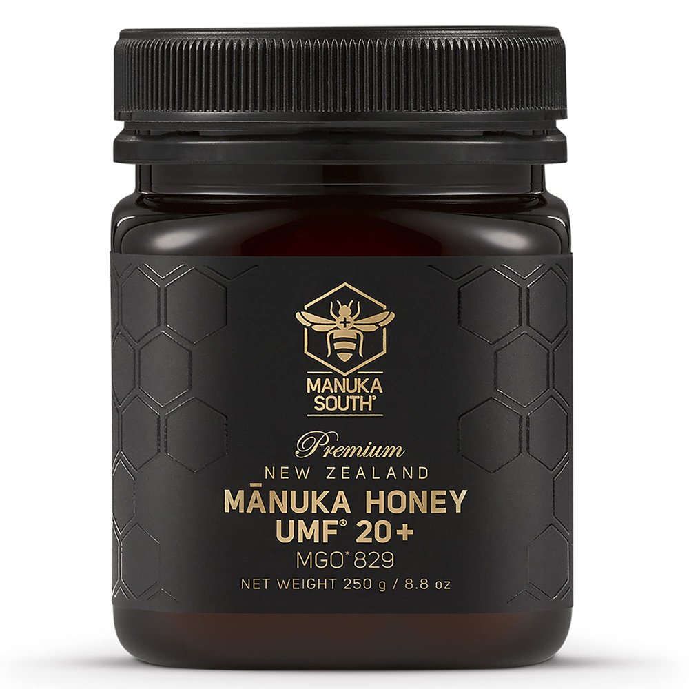 Manuka Honey New Zealand - Raw Manuka Honey UMF 20+ Certified (MGO 829+) - Natural, Non-GMO Manuka Honey from Manuka South - 250g/8.8oz