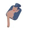 1 Liter Rubber Hot Water Bottle with Soft Plush Fleece Cover, Cute Cat Water Bag Hot and Cold Therapy for Cramps Pain Relief view 3