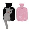 1 Liter Rubber Hot Water Bottle with Soft Plush Fleece Cover, Cute Cat Water Bag Hot and Cold Therapy for Cramps Pain Relief view 1