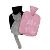 1 Liter Rubber Hot Water Bottle with Soft Plush Fleece Cover, Cute Cat Water Bag Hot and Cold Therapy for Cramps Pain Relief view 2
