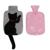 1 Liter Rubber Hot Water Bottle with Soft Plush Fleece Cover, Cute Cat Water Bag Hot and Cold Therapy for Cramps Pain Relief view 1