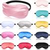12 Pieces Silk Sleep Mask Pure Silk Sleep Eye Mask with Adjustable Strap Soft and Smooth Eye Cover for Sleeping Blocking Out Lights Men and Women view 1