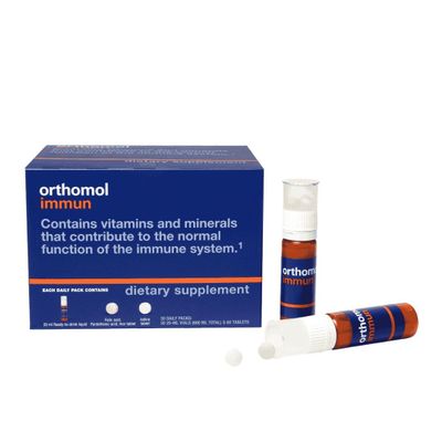 Orthomol Immun, Immune Support Supplement, Daily Immune System Booster, Vitamins A, B, C, D, E, Zinc, Selenium & Iodine, 30-Day Supply of Tablets & Drinkable Vials