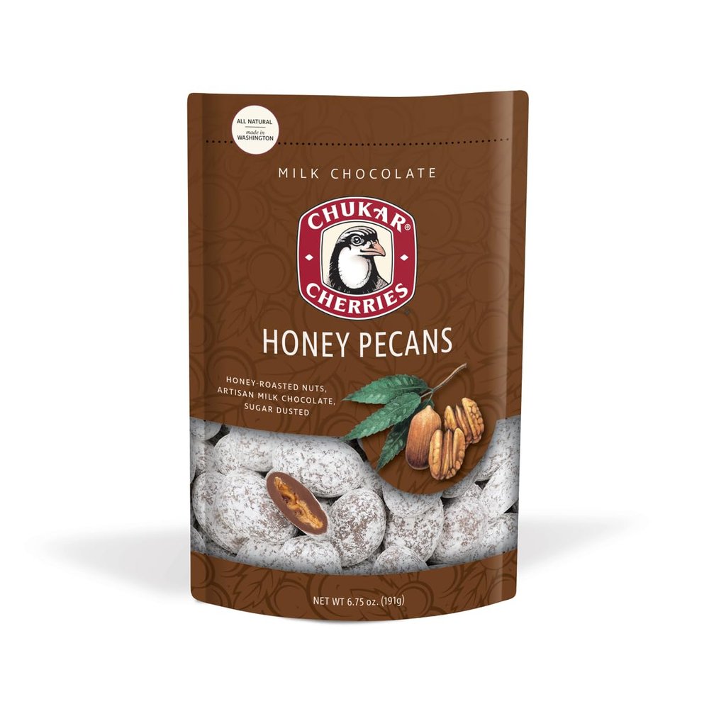 Chukar Cherries Milk Chocolate Honey Roasted Pecans (Pack of 4)
