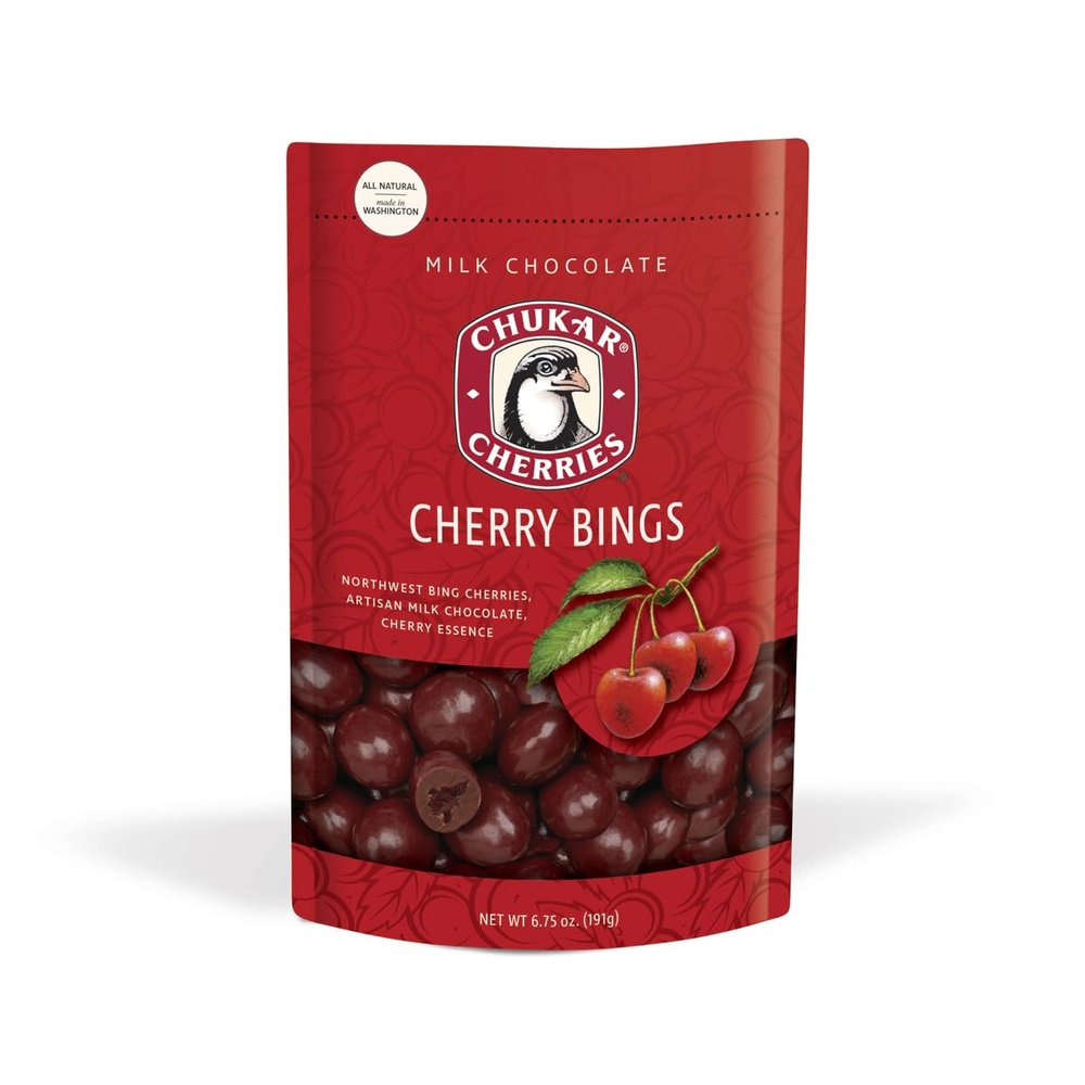 Chukar Cherries Milk Chocolate Cherry Bings (Pack of 12)