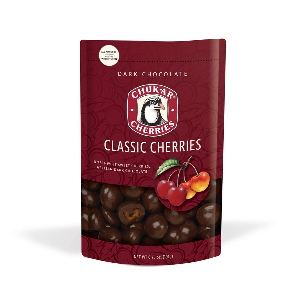 Chukar Cherries Classic Dark Chocolate Cherries (Pack of 12)