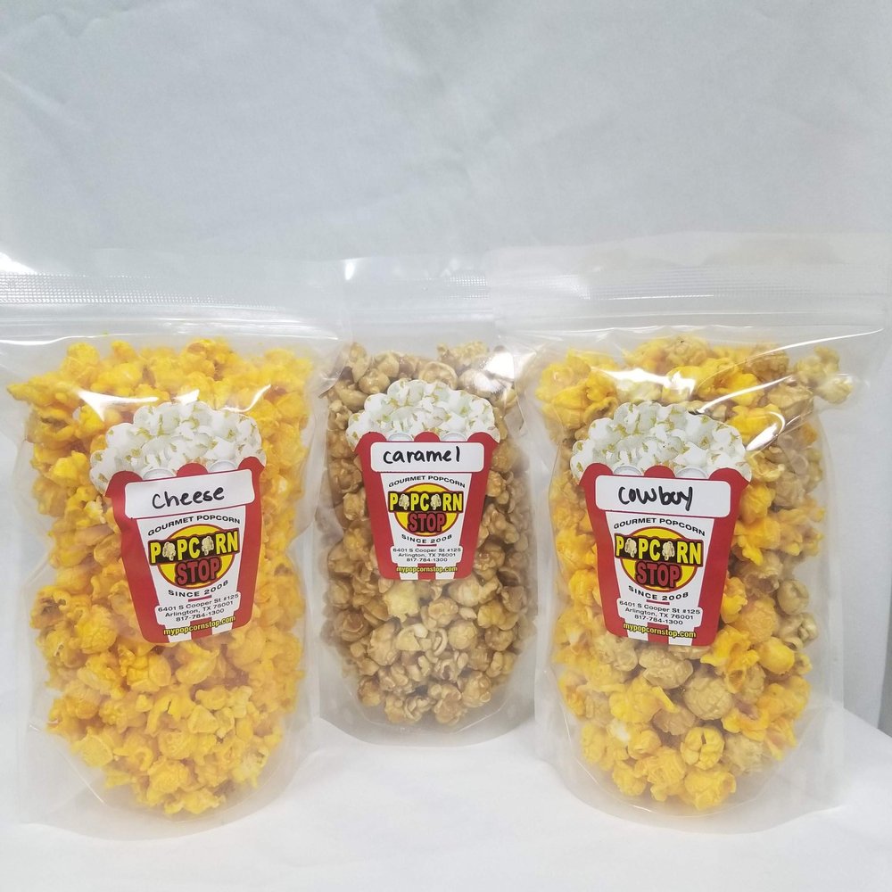 3-Pack of Variety Gourmet Popcorn (Caramel, Cheese and Cowboy Mix) | Resealable Bags | Freshly Made to Order by Popcorn Stop