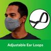 3M Daily Face Mask, Reusable, Washable, Adjustable Ear Loops, Lightweight Cotton Fabric, 12 Pack, Gray view 4