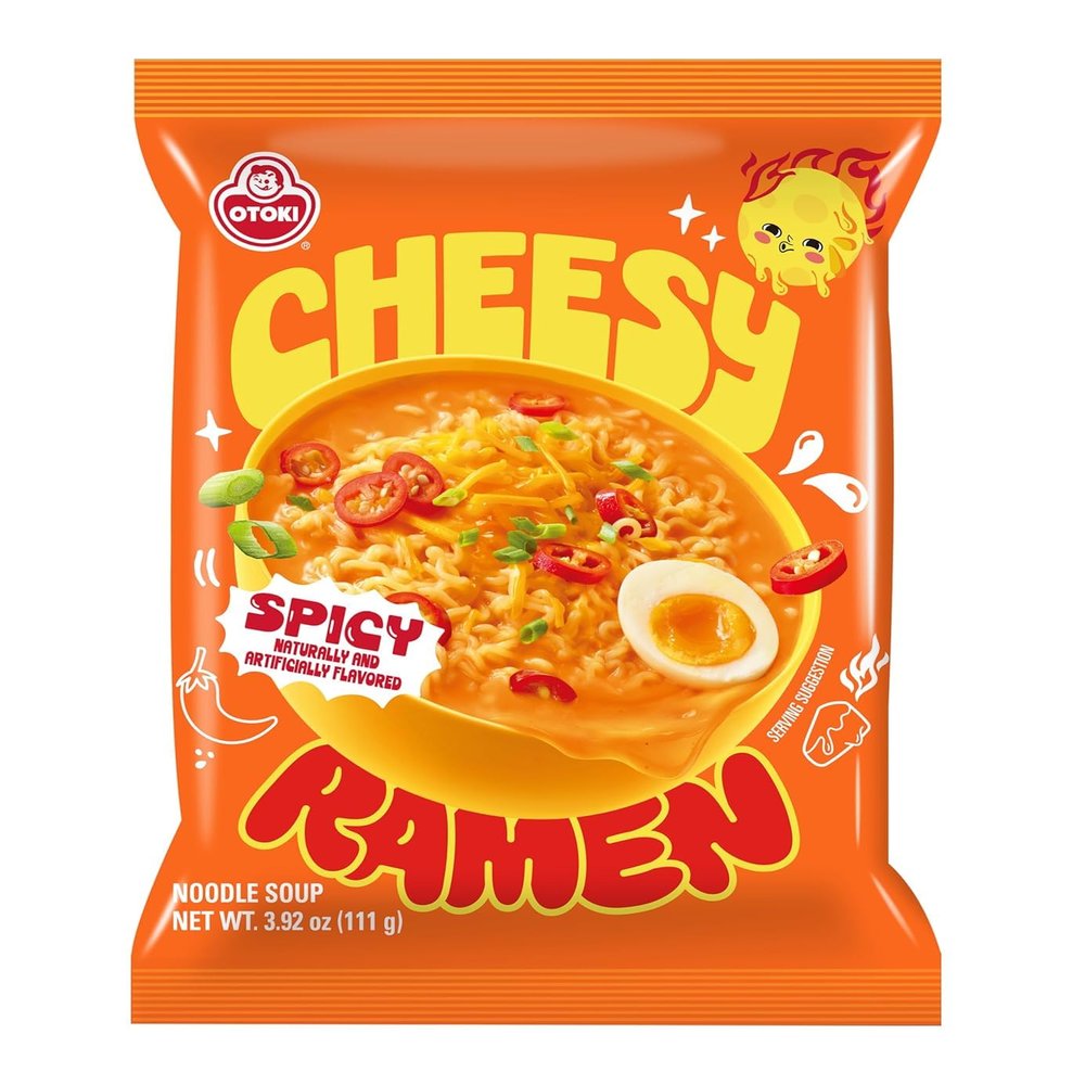 Cheesy Ramen  Spicy Cheddar Soup Ramen | Bold, Cheesy Heat, Korean-Style Spice | 3.92 oz (Pack of 4)