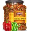 Dehydrated Dried Red and Green Bell Peppers Mix by It's Delish, Jumbo Reusable Container 16 Oz (1 lb) | Bulk Mixed Bell Pepper Flakes  Chopped & Dried Vegetable Spice Seasoning | Vegan, Kosher view 1