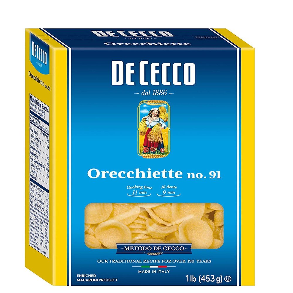 De Cecco Orecchiette No. 91 Pasta, 16 ounces (Pack of 3)