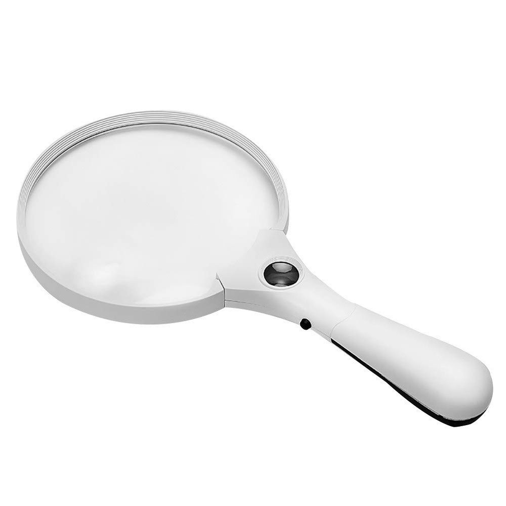 10x Magnification Lighted Magnifying Glass LED Illuminated Magnifying Glass with Lightweight Handheld Magnifier for Reading Inspection Hobbies and Crafts