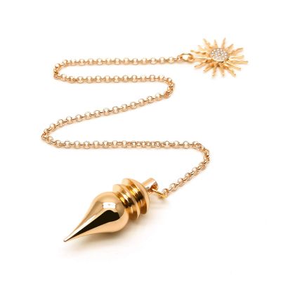Spirit Hunter Goddess Brass Pendulum for Dowsing - Divination - Spiritual Answers (18K Gold Plated)