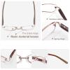 FEIVSN 3-Pack Rimless Reading Glasses For Women, Lightweight Spring Hinge Readers, Classic Elegant Artistic Eyeglasses UV 400 (Brown 2.75 Etc) view 3