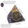 Amazing Gemstone Large Orgone Pyramid | Amethyst Pyramid Crystal | Sacred Flower of Life Orgonite Pyramid | Organ Pyramids Positive Energy Healing view 2