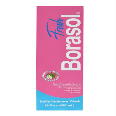Borasol Fresh 16 oz, Hydrating and Soothing Gel for Intimate Health with Aloe Vera Feminine Care, Odor Control, pH Balance for Women, Ideal for Sensitive Skin, Perfect as Feminine Wash.