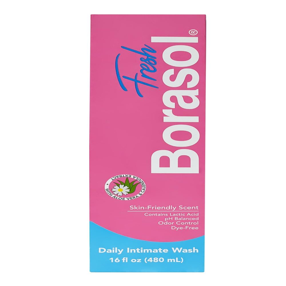 Borasol Fresh 16 oz, Hydrating and Soothing Gel for Intimate Health with Aloe Vera Feminine Care, Odor Control, pH Balance for Women, Ideal for Sensitive Skin, Perfect as Feminine Wash.