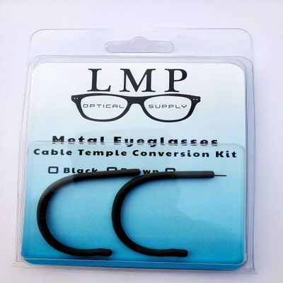 LMP Optical Cable Temple Retrofit Kit Includes Glue Fine Sandpaper & Instructions Universal Fits Most Metal Frames 1.3mm (2 Pair, Gunmetal)