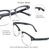 VisionGlobal Blue Light Blocking Glasses for Women, Anti Eyestrain, Computer Reading, TV Glasses, Stylish Oval Frame, Anti Glare (Black, 4.25 Magnification) view 2