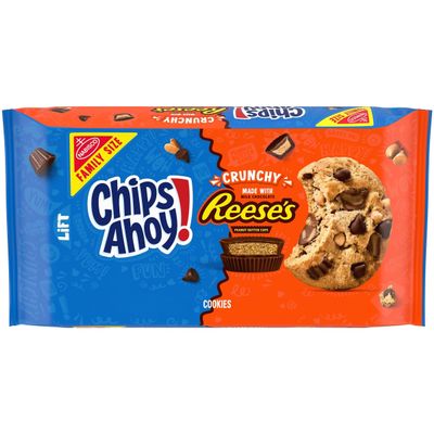 CHIPS AHOY! Reeses Peanut Butter Cup Chocolate Chip Cookies, Family Size, 14.25 oz