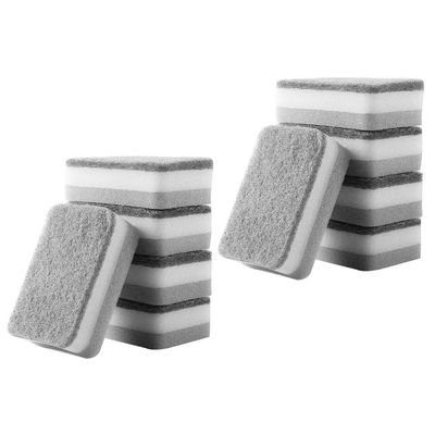10pcs Double-Sided Kitchen Scrub Sponge Cleaning Sponge with Tough Scouring Pad Highly Absorbent for Dishes Bowls Pots More for Household Cleaning