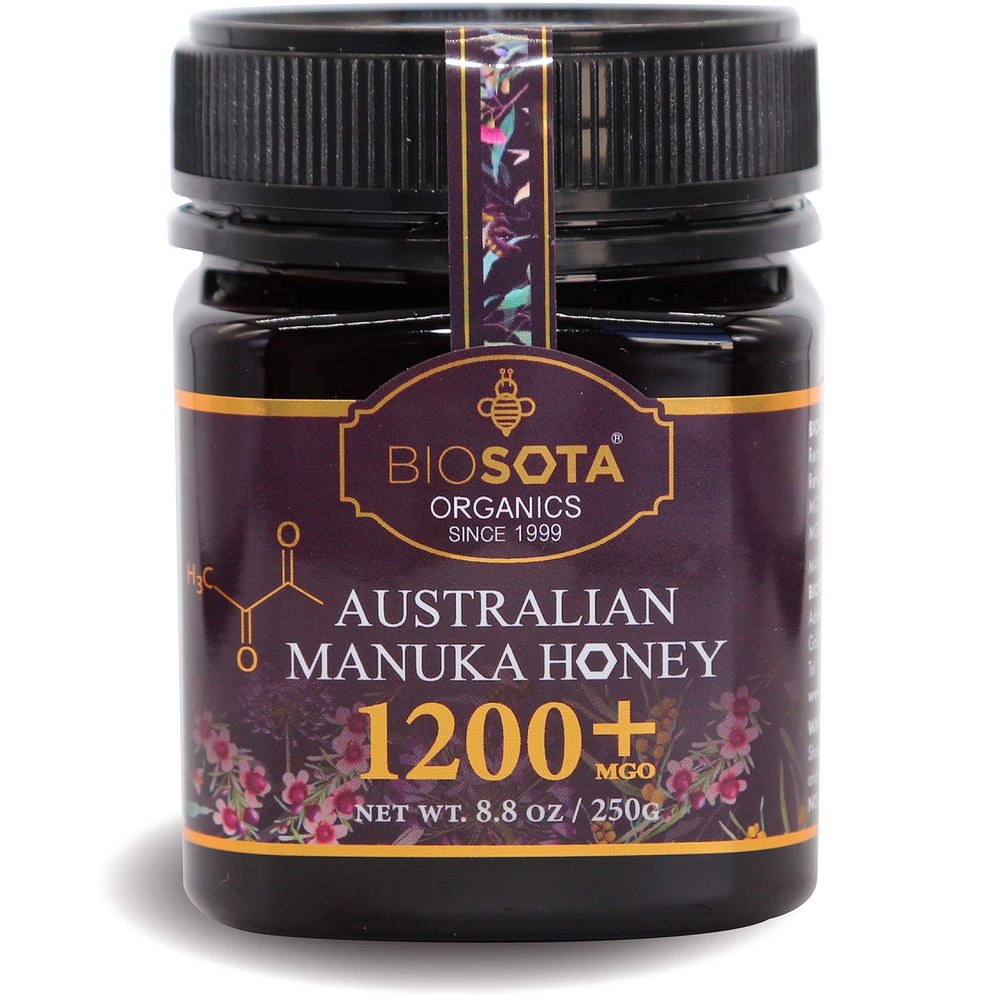 BIOSOTA Organic Manuka Honey MGO 1200+ - Medical Grade Manuka Honey from Australia NPA/ULF 25+, 100% Raw Unheated Pure Honey, 8.8oz (1200+) (MGO 1200+)