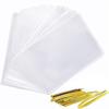 350 PCS 4x6 Inch Clear Treat Bags,Thick 1.8mil Cellophane Treat Bags With 400PCS Twist Ties,Plastic Bags for Bakery, Cookies, Candies,Dessert view 1
