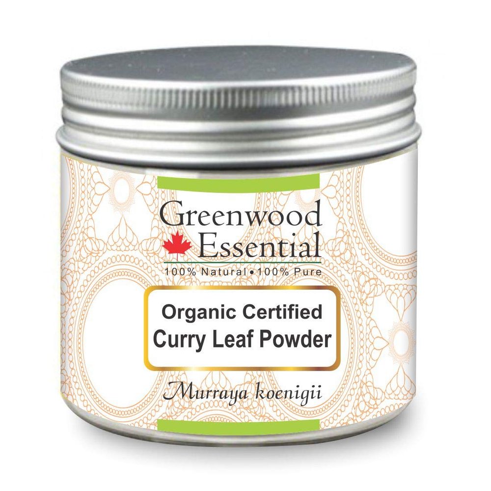 Greenwood Essential Pure Curry Leaf Powder (Murraya koenigii) Organic Certified 100% Natural Therapeutic Grade 200gm (7.05 oz)