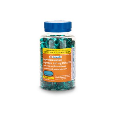 A+Health Naproxen Sodium 220 Mg Liquid Gels Back and Muscle Pain, Pain Reliever/Fever Reducer (NSAID), 180 Count