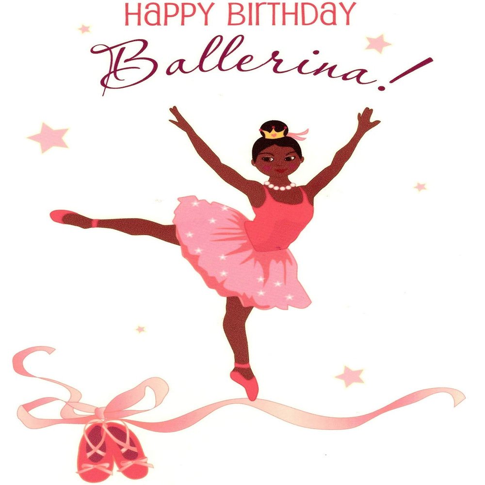 1/2 Sheet - Ballerina Birthday Background - D1348 - 2D Edible Cake Cupcake Party Topper