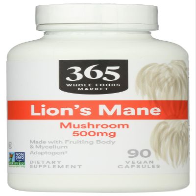 365 by Whole Foods Market, Lion's Mane Mushroom 500mcg, Vegan, 90 Count