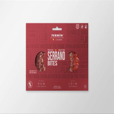 Fermin a Cut Above " Serrano Bites " (Serrania Ham Hand Carved Style and Serrano Loin ) 2 oz. pack (2)