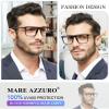 MARE AZZURO Oversized Computer Reading Glasses Men Digital Screen Reader 0 1.0 1.25 1.5 1.75 2.0 2.25 2.5 2.75 3.0 3.5 4.0 5.0 6.0 (Black, 0) view 2
