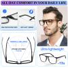 MARE AZZURO Oversized Computer Reading Glasses Men Digital Screen Reader 0 1.0 1.25 1.5 1.75 2.0 2.25 2.5 2.75 3.0 3.5 4.0 5.0 6.0 (Black, 0) view 4