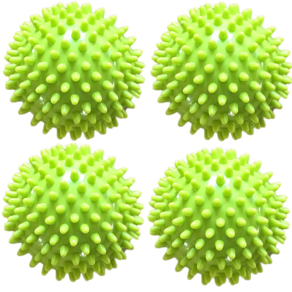 Bcurb Spiky Ball (4 Ball) for Foot, Hand, Back, Total Body Myofascial Release and Self Massage, for Plantar Fasciitis, Muscle Soreness, Trigger Point Therapy (Green, 3 Inch)