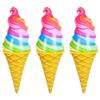 The Dreidel Company Rainbow Ice Cream Cones inflate, Toys with Vibrant Colors, Ice Cream Party Decorations, Fun Party inflates 36" 3 Feet Long (3-Pack) view 1