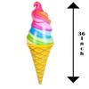 The Dreidel Company Rainbow Ice Cream Cones inflate, Toys with Vibrant Colors, Ice Cream Party Decorations, Fun Party inflates 36" 3 Feet Long (3-Pack) view 2