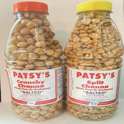 2-pack Patsy's Channa (Chick Peas or Garbanzo) "Salted" (Crunchy Channa & Split Channa)