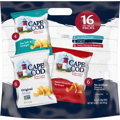 Cape Cod Potato Chips Variety Pack, 1 Oz, 16 Ct