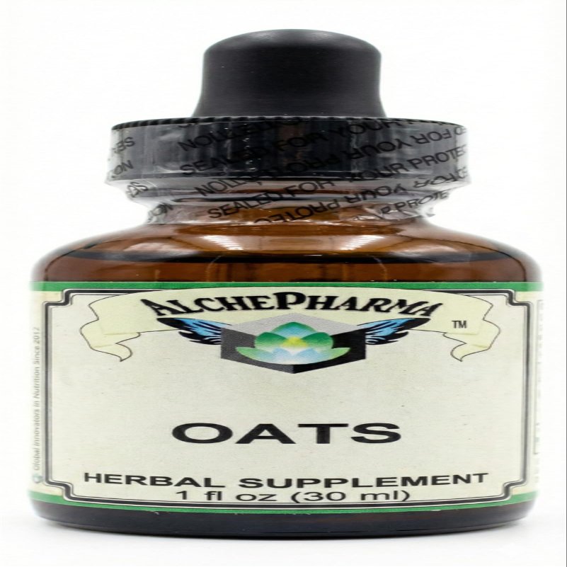 AlchePharma Oats Liquid Extract | Organic Fresh Milky Oat Seed (Avena fatua) | 1:2 Herb Strength Ratio | Herbal Supplement Tincture